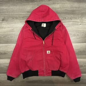 Vintage Carhartt Jacket Mens Extra Large Red JR 100 Duck Canvas Made in USA 90s